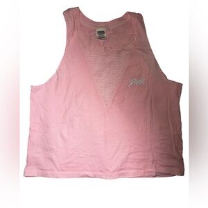 Pink by Victoria's Secret Light Pink Mesh-Detail Tank Top